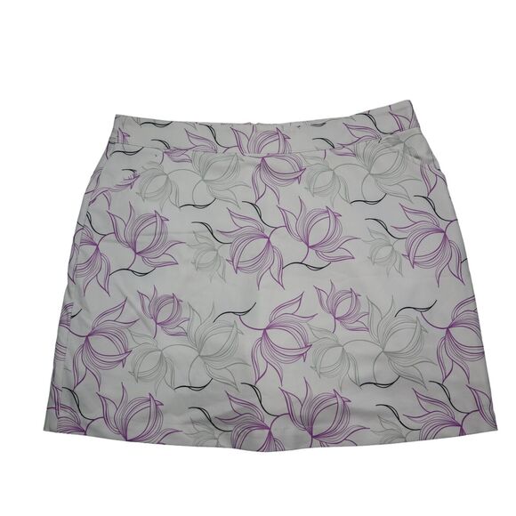 Tommy Armour Skort Womens 14 White High Rise Floral Dri Logic Golf Activewear - Picture 1 of 14